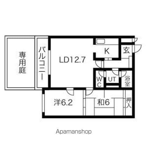 クレストヒルズ山鼻(2LDK/1階)の間取り写真