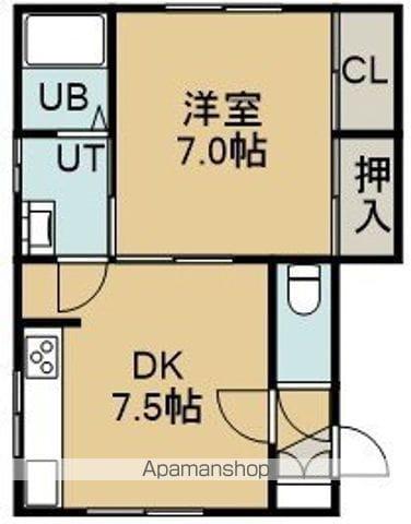 ハイツななかまど(1DK/2階)の間取り写真