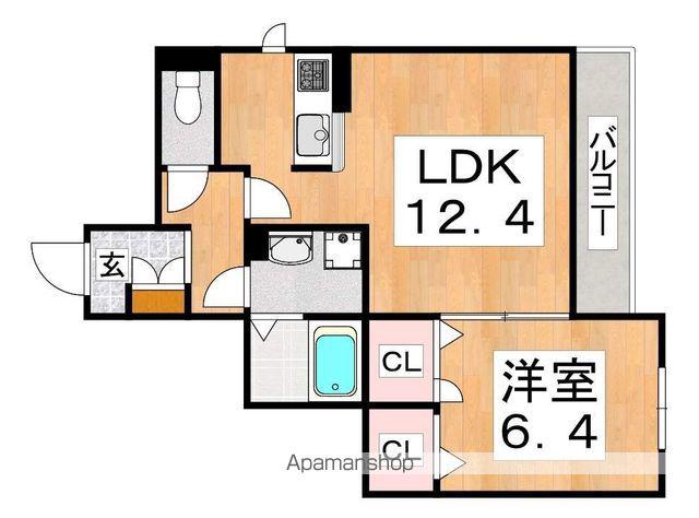 エクセレンス田辺(1LDK/2階)の間取り写真