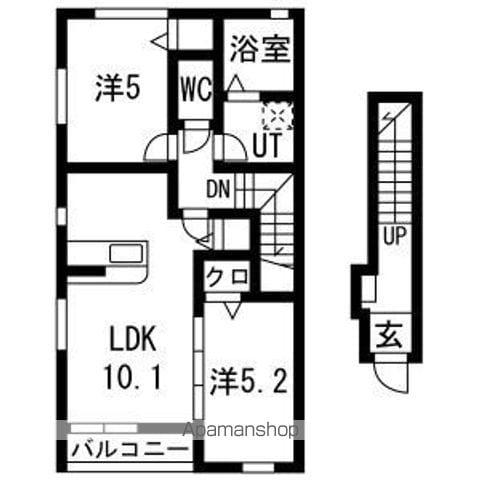 東北本線 六原駅 徒歩22分 2階建 築1年(2LDK/2階)の間取り写真