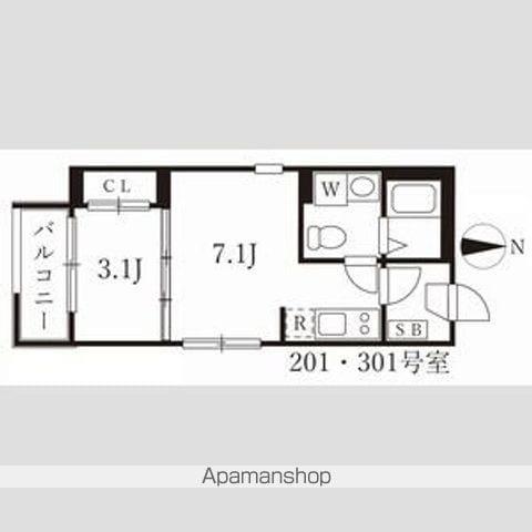 エトワール大曽根(1DK/2階)の間取り写真