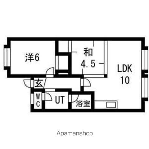 ファンタジア発寒(2LDK/1階)の間取り写真