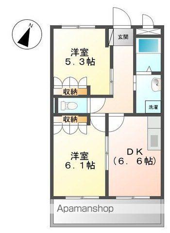 サンハイツ室尾(2DK/2階)の間取り写真