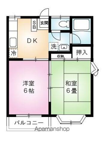 カーサグラツィア(2DK/1階)の間取り写真