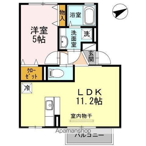 エルパティオⅡ(1LDK/2階)の間取り写真