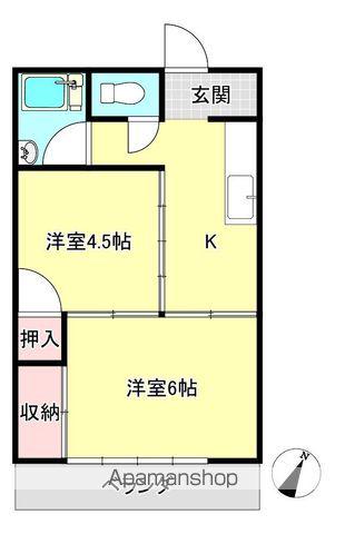 K・Mビル(2K/3階)の間取り写真