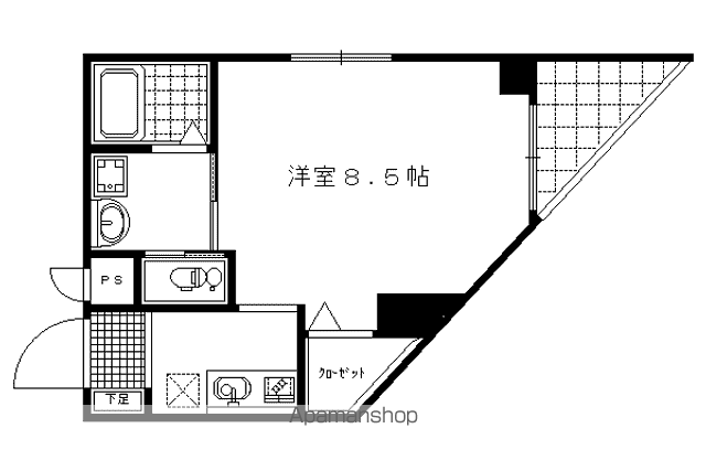 ラトゥール北白川(1K/4階)の間取り写真