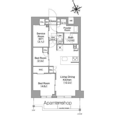 コンフォリア東葛西(2SLDK/4階)の間取り写真