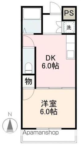 伊鍋ハイツ(1DK/4階)の間取り写真