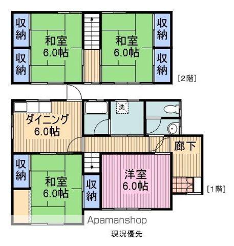 山陽本線 東尾道駅 徒歩17分 2階建 築53年(4DK)の間取り写真