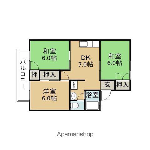 セジュール瀬戸川(3DK/2階)の間取り写真