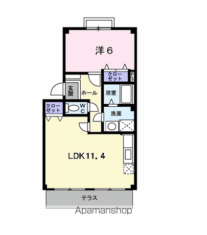 ファミールシティ(1LDK/1階)の間取り写真