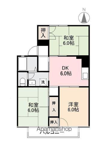 サンコーポ今里(3DK/2階)の間取り写真