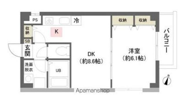 DUO本千葉(1DK/1階)の間取り写真