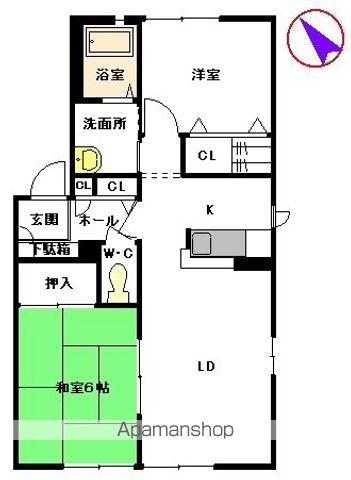 フォーレス ナカシマ B棟(2LDK/1階)の間取り写真