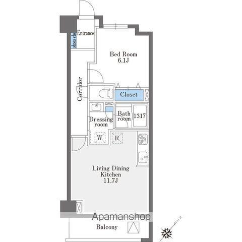 LA DOUCEUR巣鴨ウエスト(1LDK/1階)の間取り写真