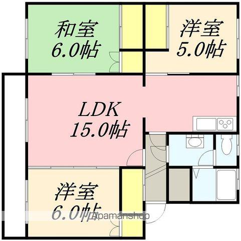 テレパレス函館吉川(3LDK/3階)の間取り写真