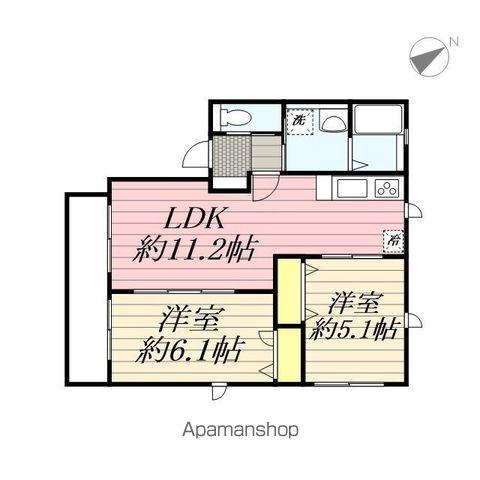 プランドールⅣ(2LDK/2階)の間取り写真