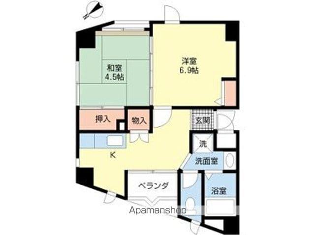 プロシード東大畑(2K/4階)の間取り写真