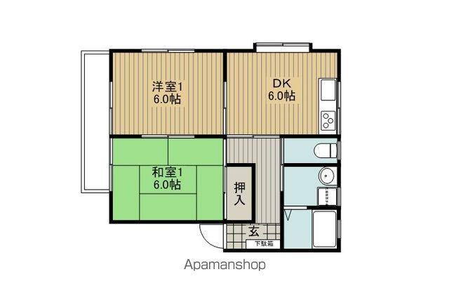 中大塩ヤマキコーポ(2DK/1階)の間取り写真