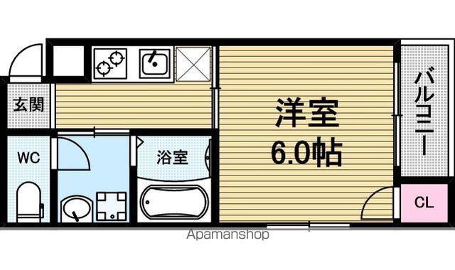 ベルメゾン本町マンション(1K/2階)の間取り写真
