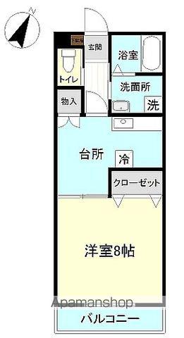 グリーン(1DK/2階)の間取り写真