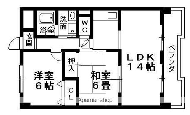 クレベール(2LDK/4階)の間取り写真