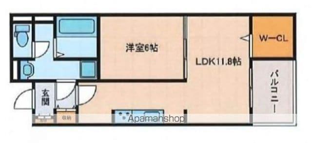 OA FLAT御立東2(1LDK/3階)の間取り写真