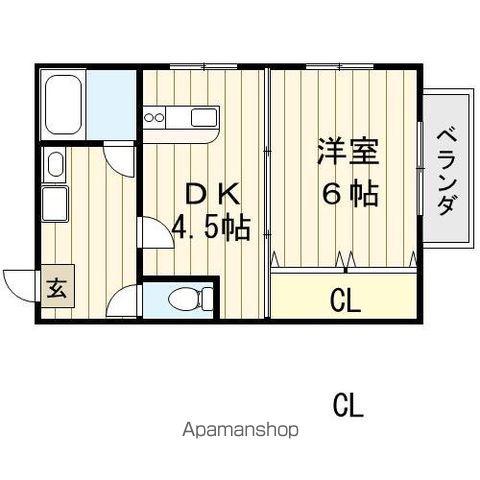 ジュネスフォーシーズン(1DK/3階)の間取り写真
