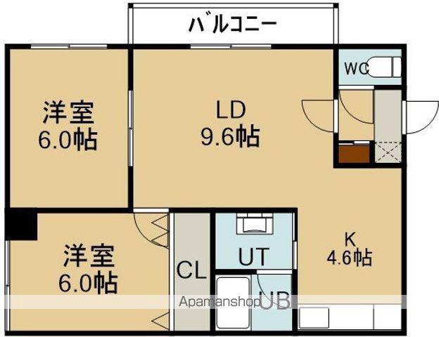 マンションハーベストⅡ(2LDK/3階)の間取り写真