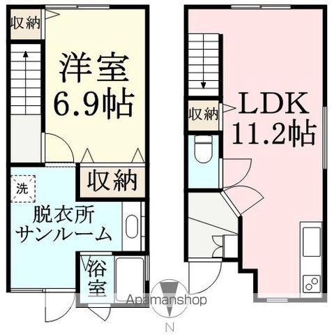 TRUSTY(1LDK/1階)の間取り写真