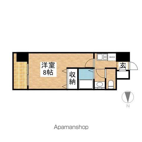 アレーズカシェート(1K/6階)の間取り写真