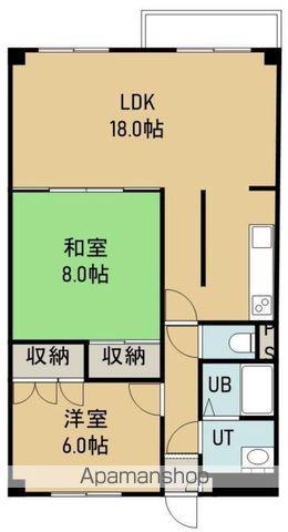 ロクゴーリーブル梁川(2LDK/5階)の間取り写真