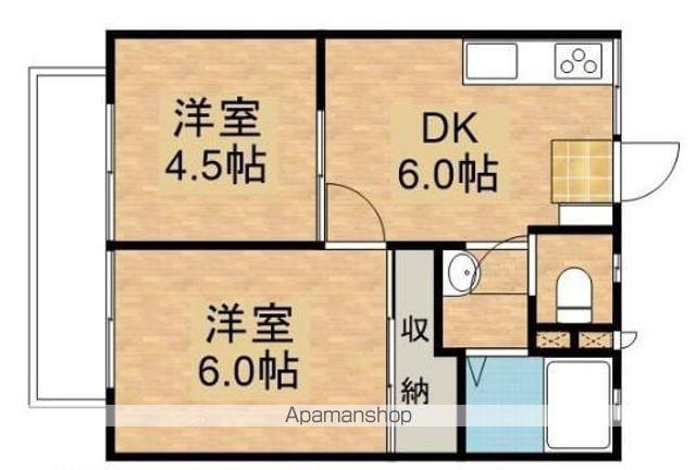 ロジュマン大窪(2DK/2階)の間取り写真