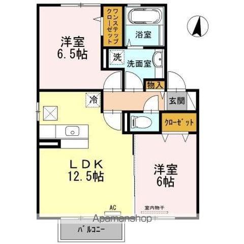 サンパティーク A棟(2LDK/1階)の間取り写真