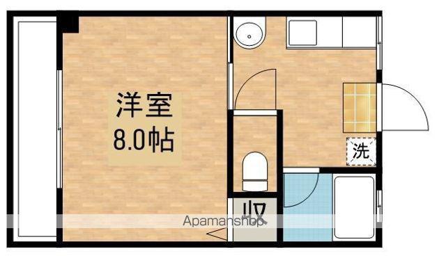 ポピーハイツA(1K/2階)の間取り写真
