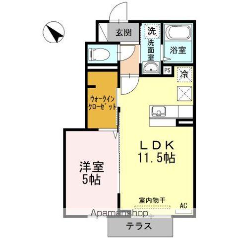 メゾン・エトワール(1LDK/1階)の間取り写真