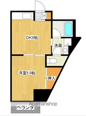 クロッシング桜台(1DK/3階)の間取り写真