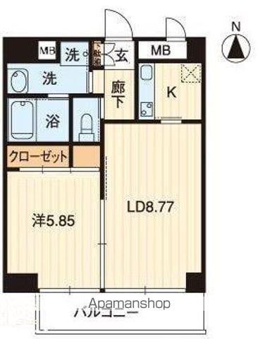 アルファレガロ錦町(1LDK/7階)の間取り写真