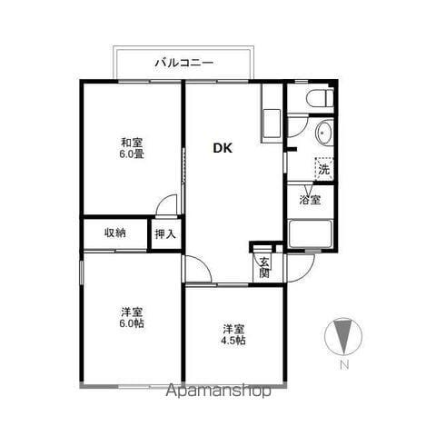 サンシティ城東(3DK/1階)の間取り写真