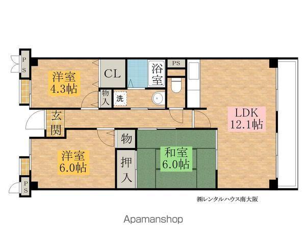 クレアール小松里(3LDK/3階)の間取り写真