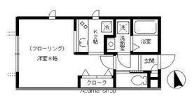 カーサスワA(ワンルーム/1階)の間取り写真