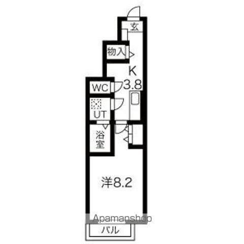 ソワサントゥ ディス長田町A(1K/1階)の間取り写真