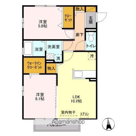 ブランドール(2LDK/2階)の間取り写真