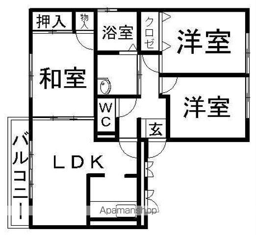 スカイラブSUN(3LDK/3階)の間取り写真