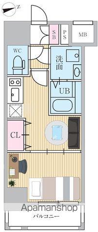 エスティメゾン門前仲町(1DK/6階)の間取り写真