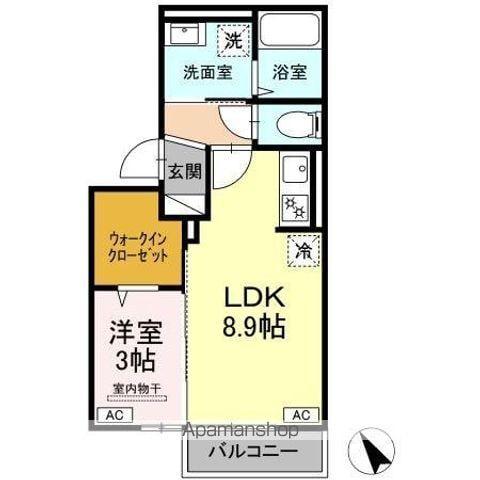 グランプラン(1LDK/2階)の間取り写真