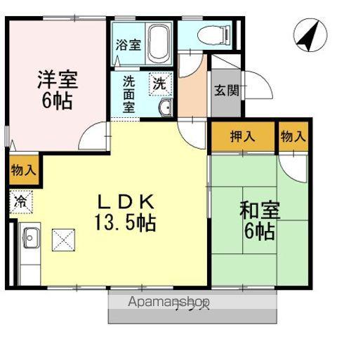 セジュールエクレアB棟(2DK/1階)の間取り写真