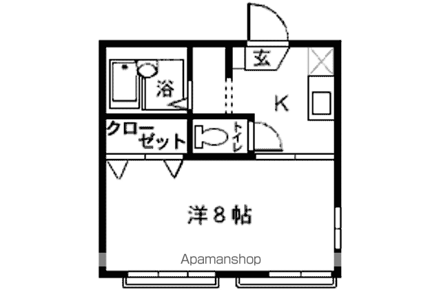 グリーンパルIS(1K/2階)の間取り写真
