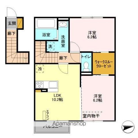 エスペランサA(2LDK/2階)の間取り写真